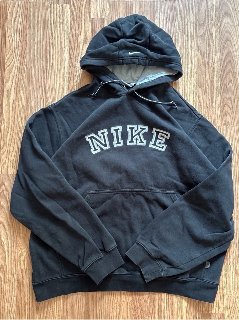 Nike Black Hooded Sweatshirt with Contrasting NIKE Arch Logo